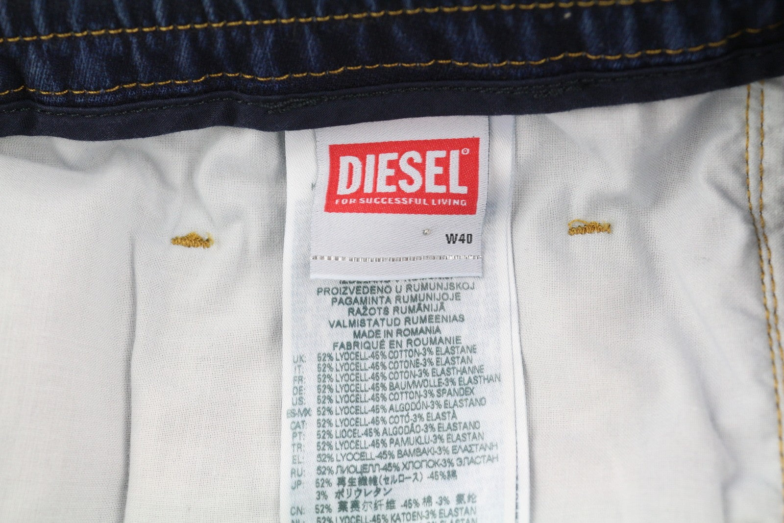 DIESEL 2030 D-Krooley Jogg 068JA Men Jeans W40 Drawstring Waist Blue RRP€325