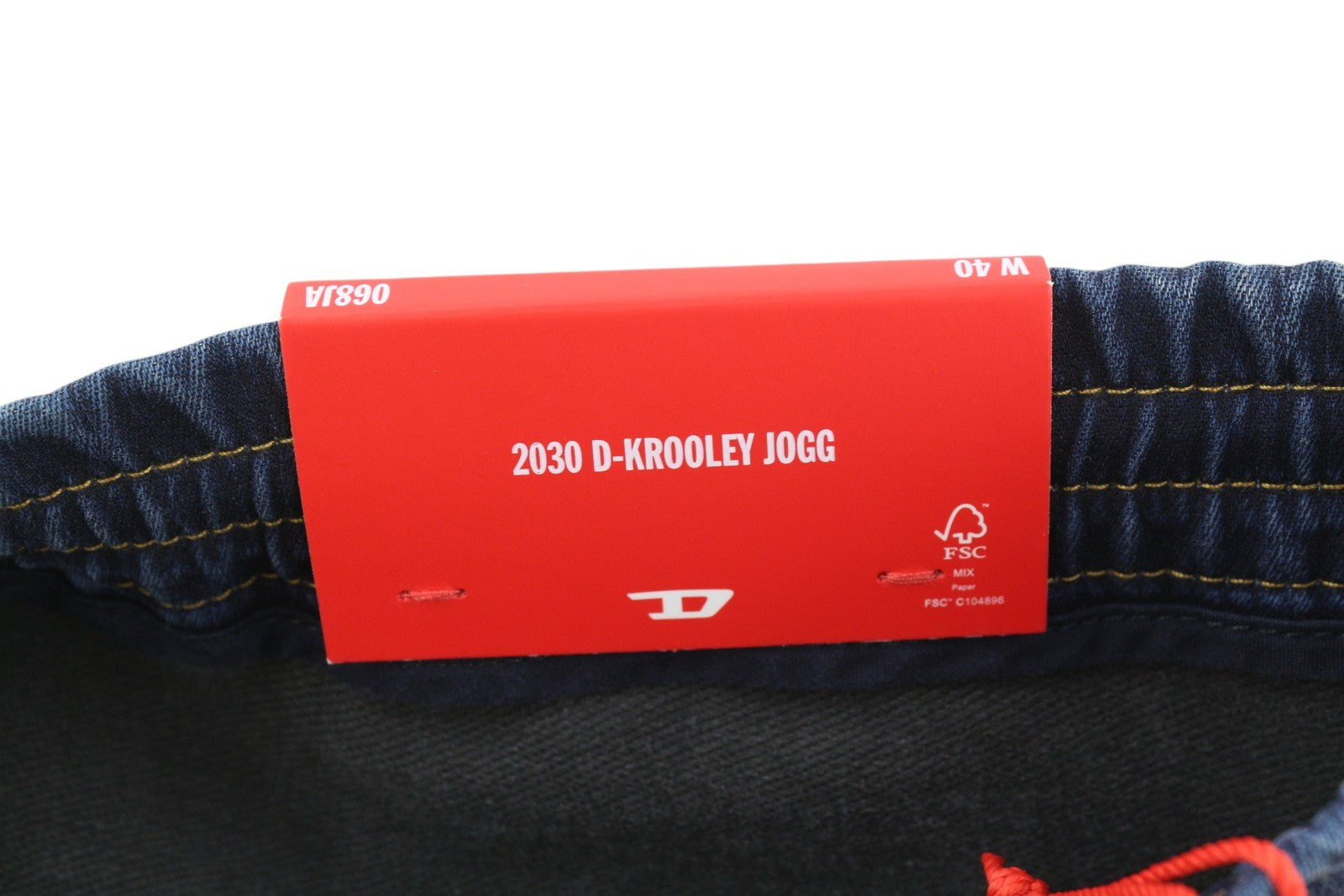 DIESEL 2030 D-Krooley Jogg 068JA Men Jeans W40 Drawstring Waist Blue RRP€325