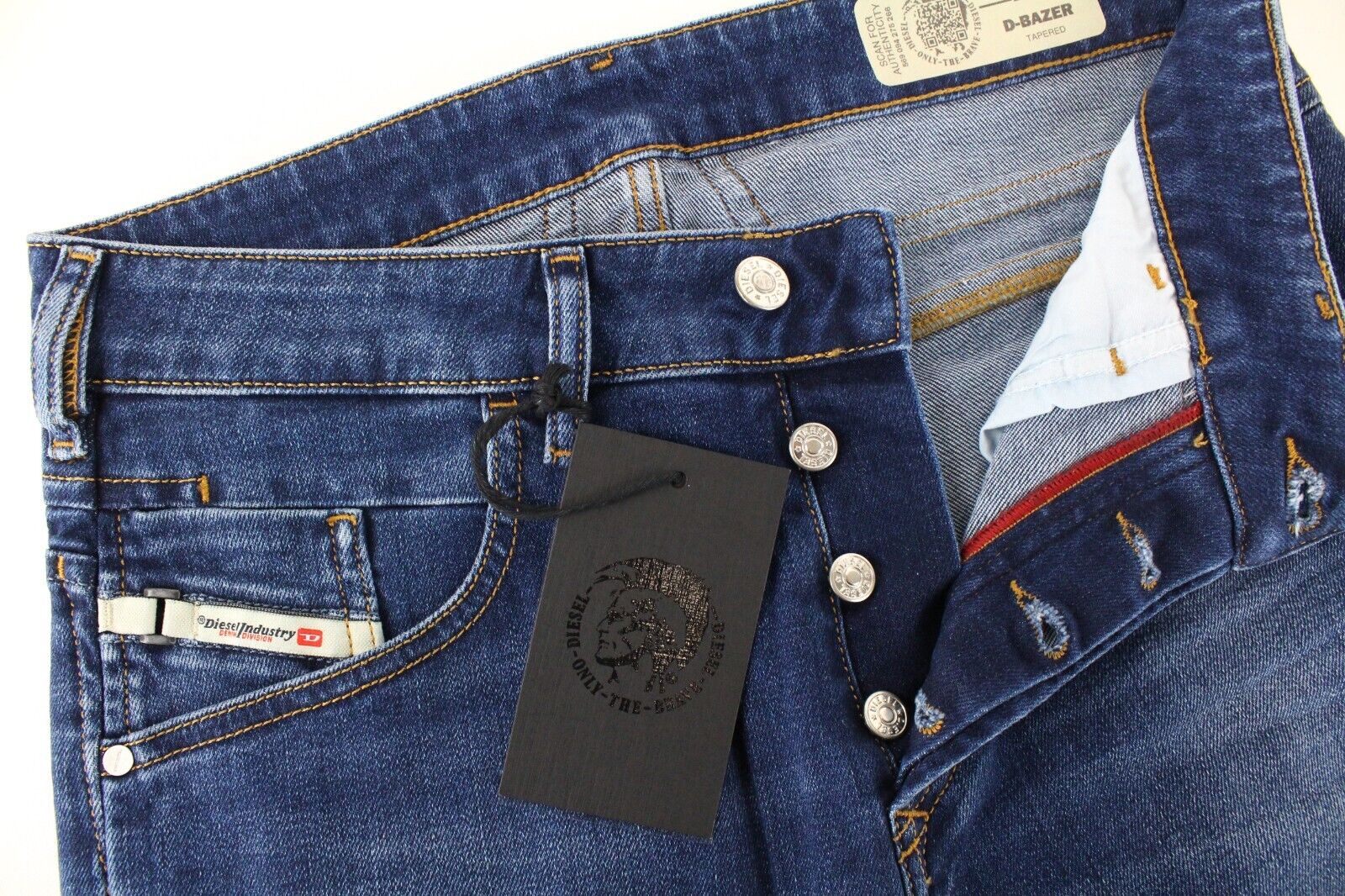 DIESEL D-Bazer 083AZ Men's Jeans W28/L32 Blue Tapered Cotton Stretch Wash