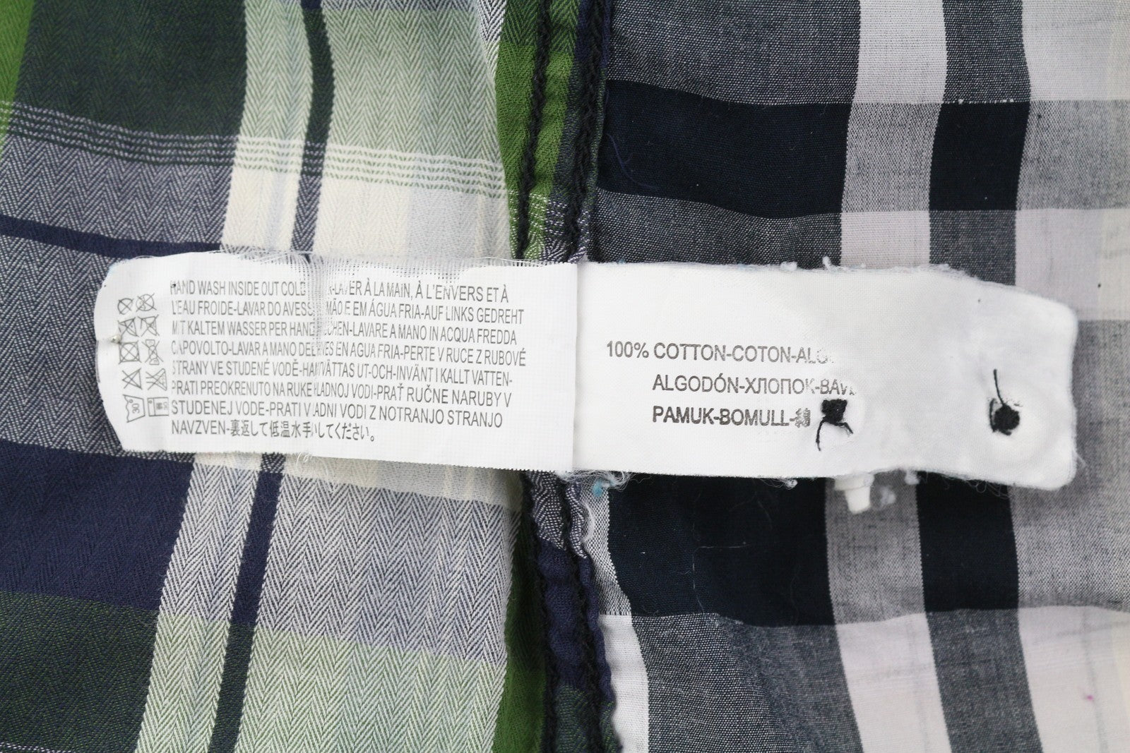 DESIGUAL Men Shirt M Casual Roll-Up Buttoned Spread Neck Plaid Logo Regular Fit