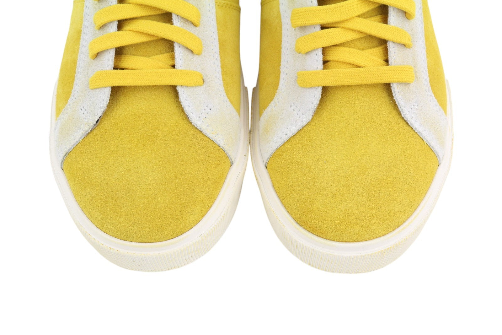 DIESEL S-Mydori Lc Mens Sneakers EU44.5 Yellow Suede Leather Low Top RRP€160