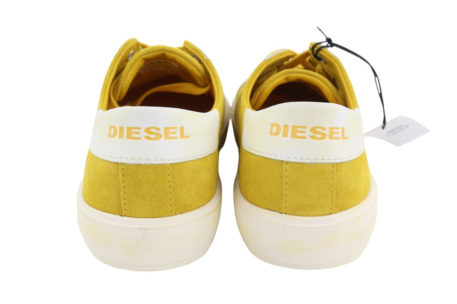 DIESEL S-Mydori Lc Mens Sneakers EU44.5 Yellow Suede Leather Low Top RRP€160