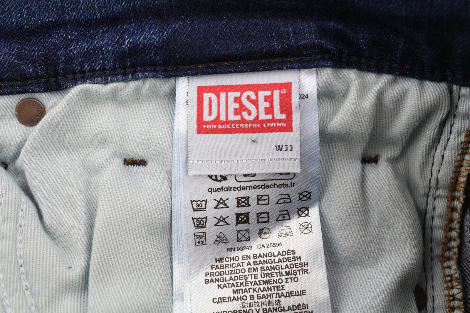 DIESEL Tepphar-X RB062 Men Jeans W33/L32 Washed Denim Blue Slim Fit RRP€175