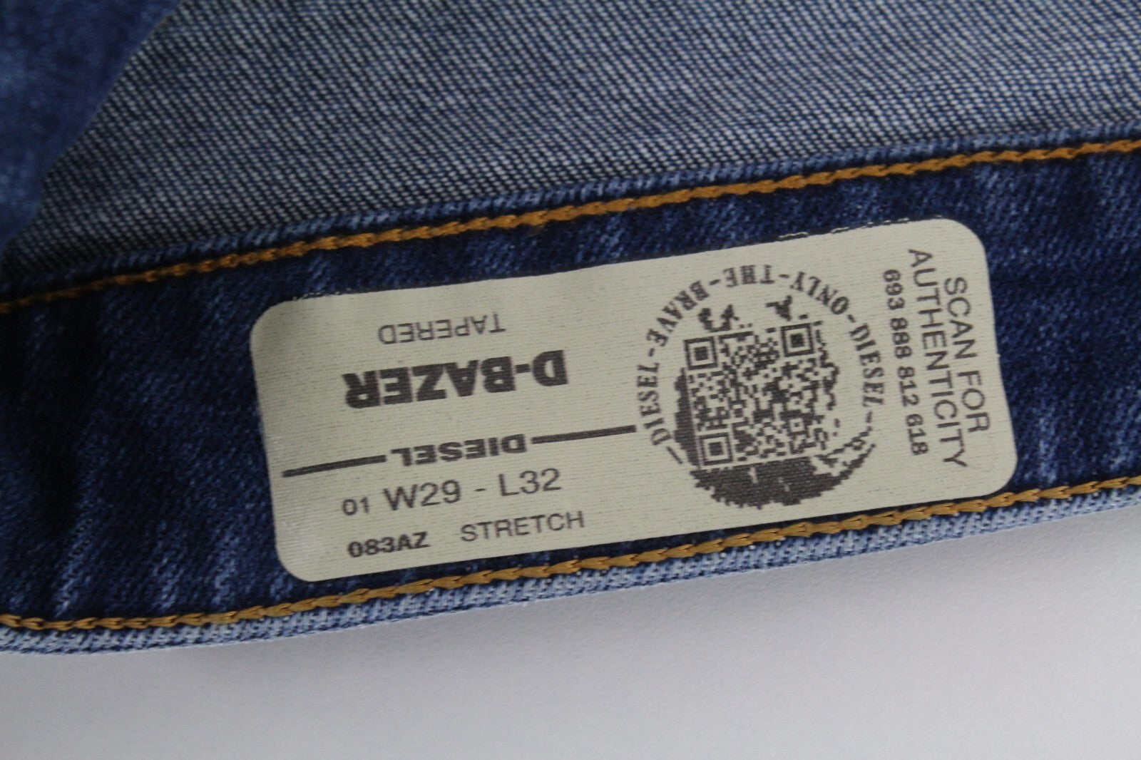 DIESEL D-Bazer 083AZ Men's Jeans W29/L32 Blue Cotton Stretch Tapered Wash