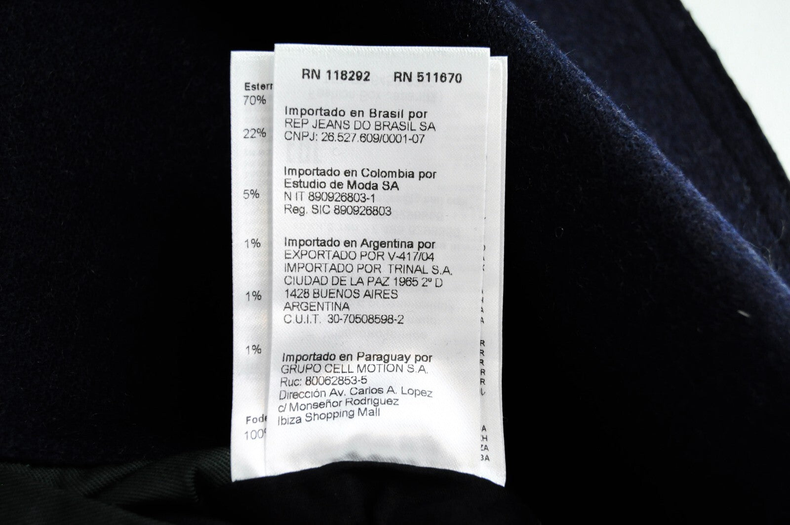 REPLAY Mens Navy Coat 50 Wool Cotton Blend Peak Collar Double-Breasted Warm