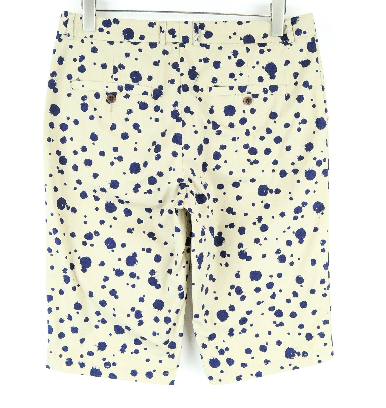 GANT Mens Brown Cotton Shorts 48 Dot Print Casual Slit Pocket Lightweight