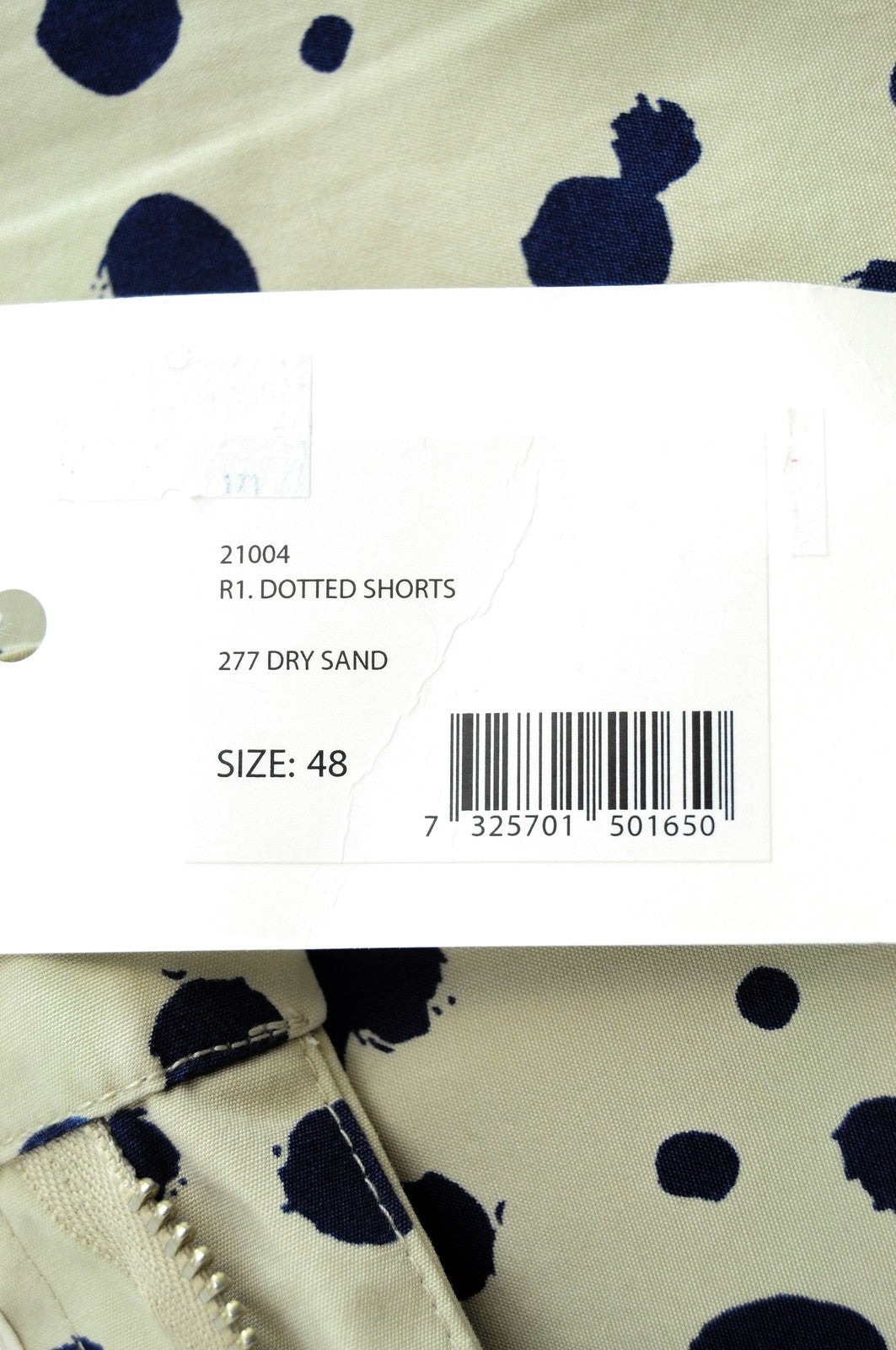 GANT Mens Brown Cotton Shorts 48 Dot Print Casual Slit Pocket Lightweight