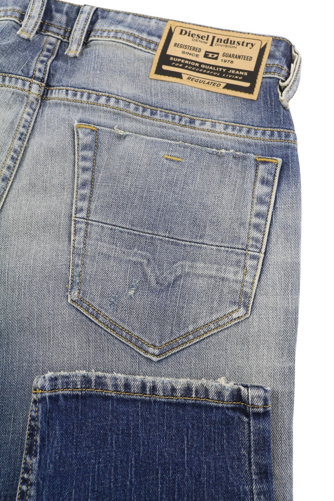 DIESEL Thommer-X R80IC Men Jeans W33/L30 Slim  Low Waist Distress Blue RRP€250