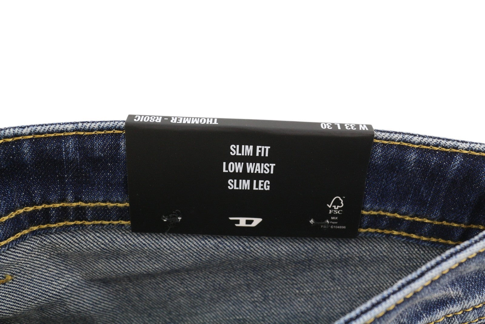 DIESEL Thommer-X R80IC Men Jeans W33/L30 Slim  Low Waist Distress Blue RRP€250