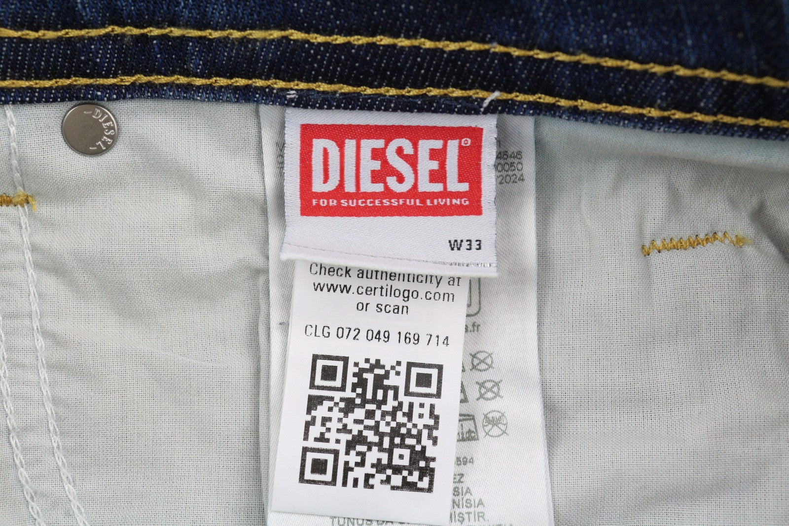 DIESEL Thommer-X R80IC Men Jeans W33/L30 Slim  Low Waist Distress Blue RRP€250