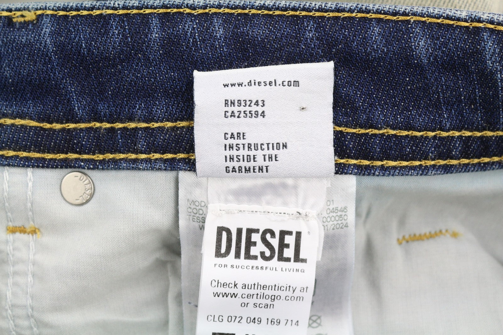 DIESEL Thommer-X R80IC Men Jeans W33/L30 Slim  Low Waist Distress Blue RRP€250