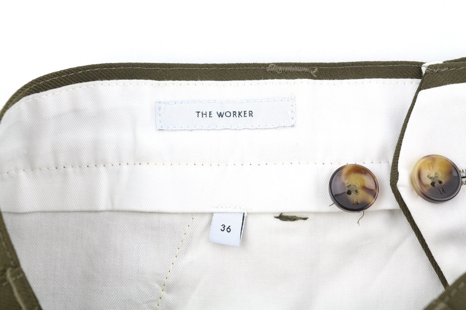 PT TORINO The Worker Men Trousers W36 Brown Fleece Wool Blend Tapered Buttoned