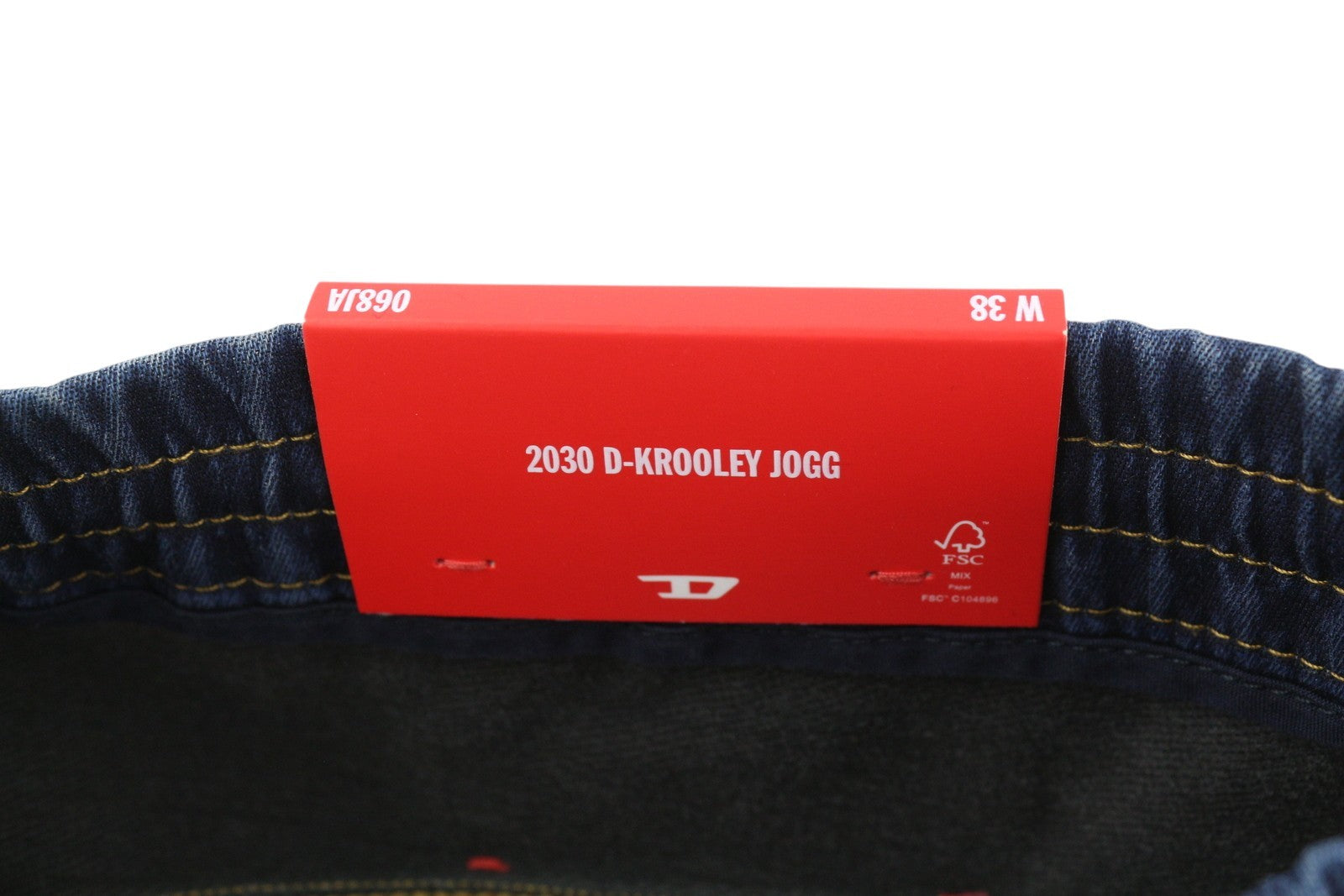 DIESEL 2030 D-Krooley Jogg 068JA Men Jeans W38 Drawstring Waist Blue RRP€325