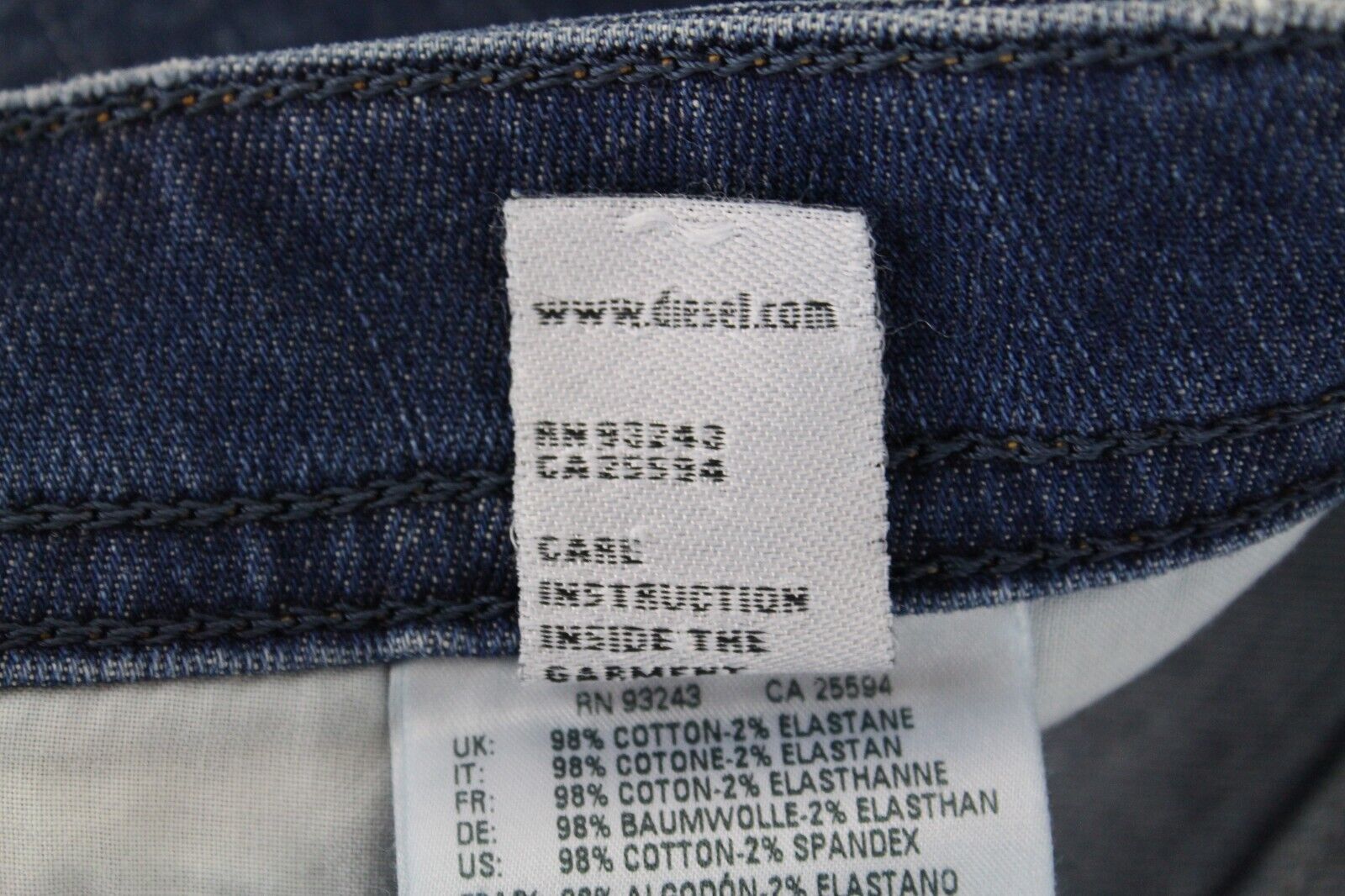 DIESEL Buster R4TW8 Men's Jeans W29/L32 Slim Tapered Blue Stretch Cotton Ripped