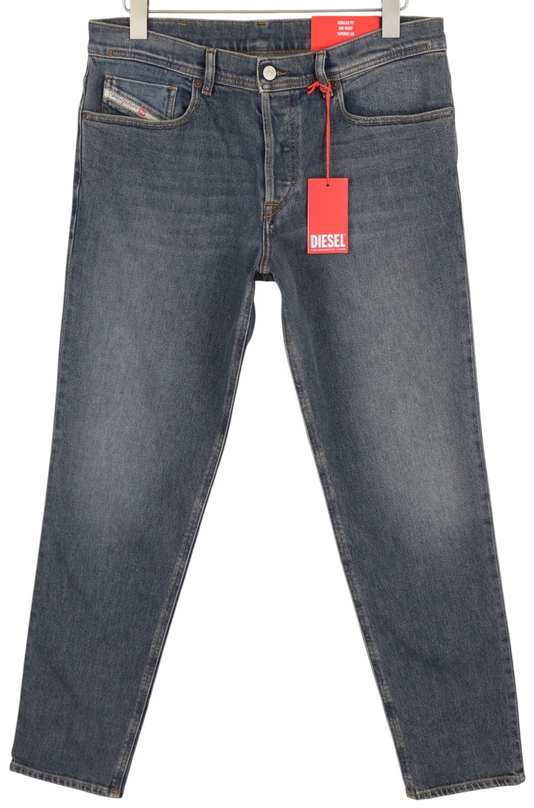 DIESEL 2023 D-Finitive 09F74 Men Jeans W36/L32 Regular Tapered Leg Blue RRP€175