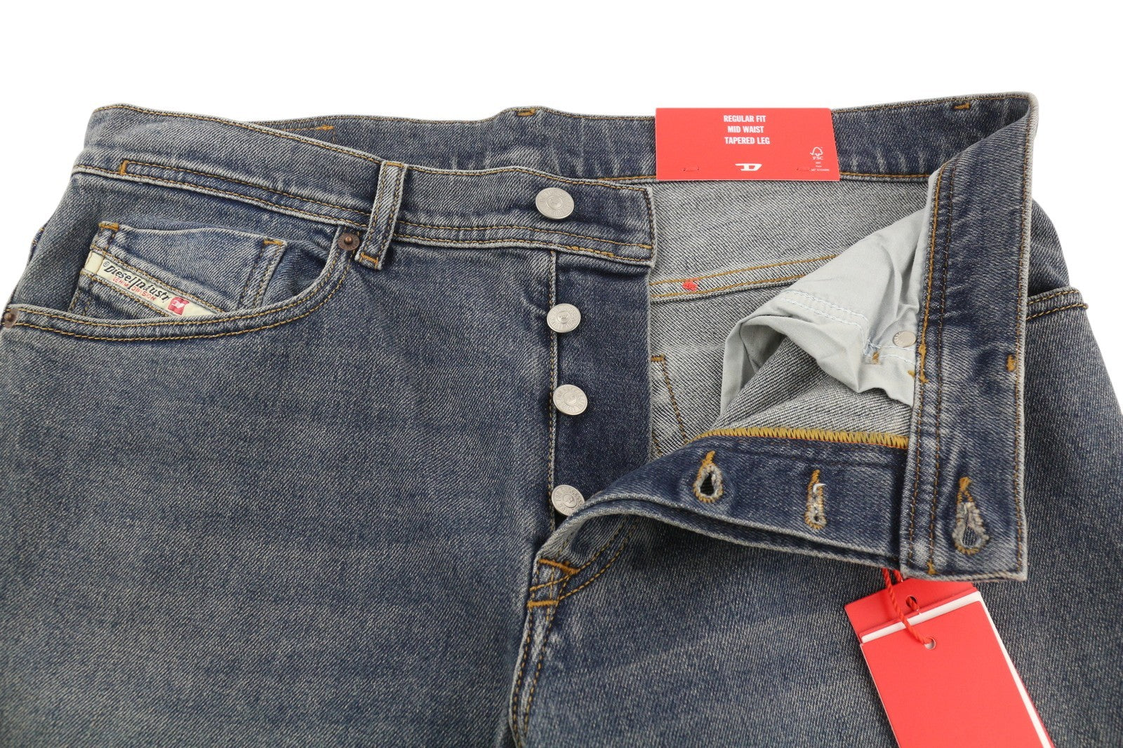 DIESEL 2023 D-Finitive 09F74 Men Jeans W36/L32 Regular Tapered Leg Blue RRP€175