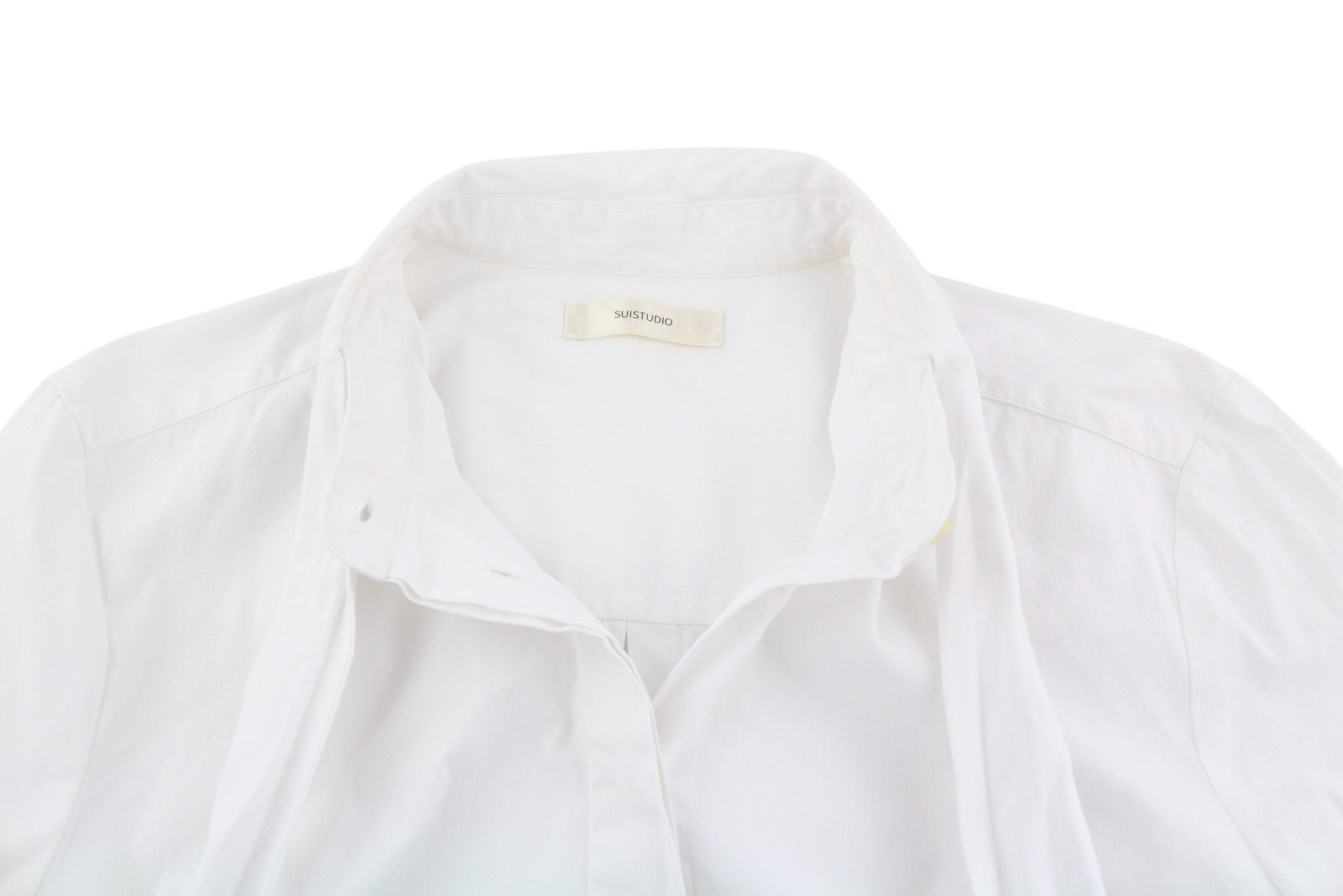 SUISTUDIO Campbell Women Shirt UK14 White Self Tie Bow Detail Buttoned Collared