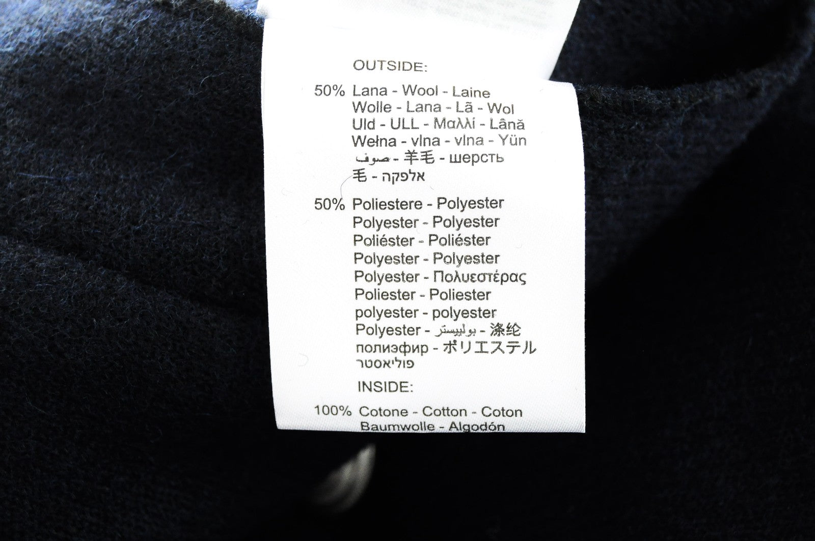 REPLAY Mens Navy Coat L Wool Blend Double-Breasted Lined Smart RRP€329