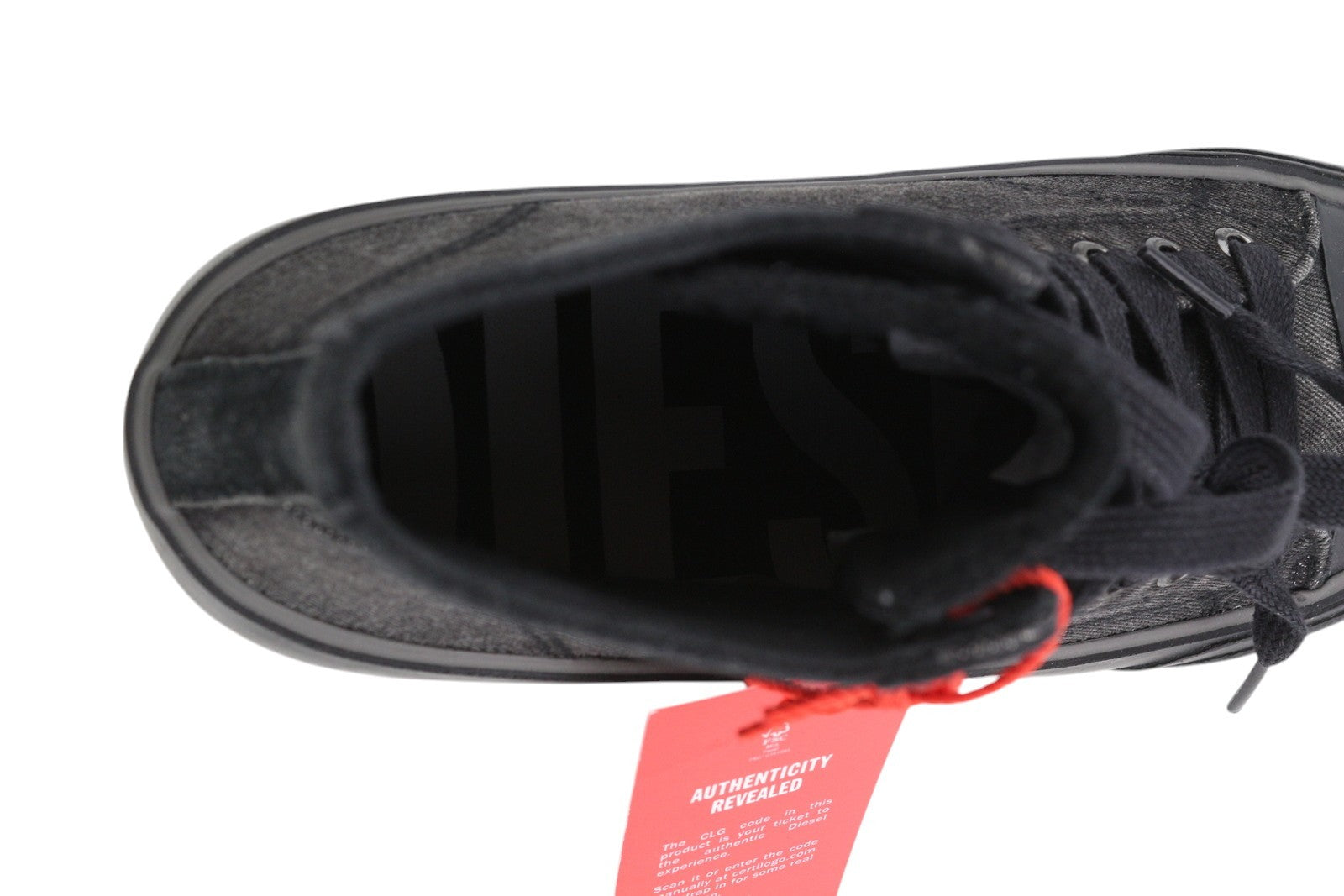 DIESEL S-Principia Mid Mens Sneakers EU41 Black High Lace Almond Toe RRP€160