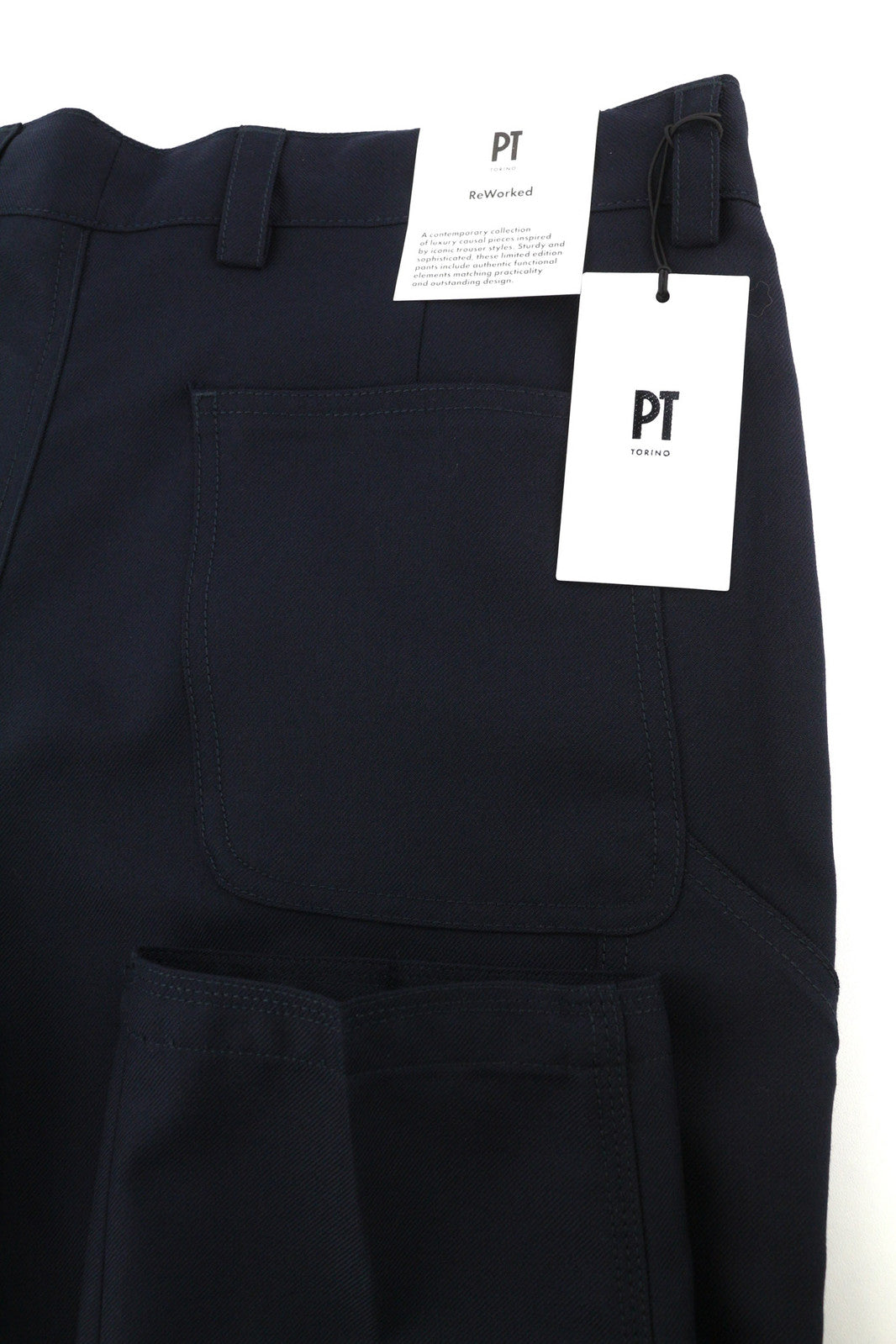 PT TORINO The Worker Men Trousers W38 Fleece Wool Blend Tapered Leg Buttoned