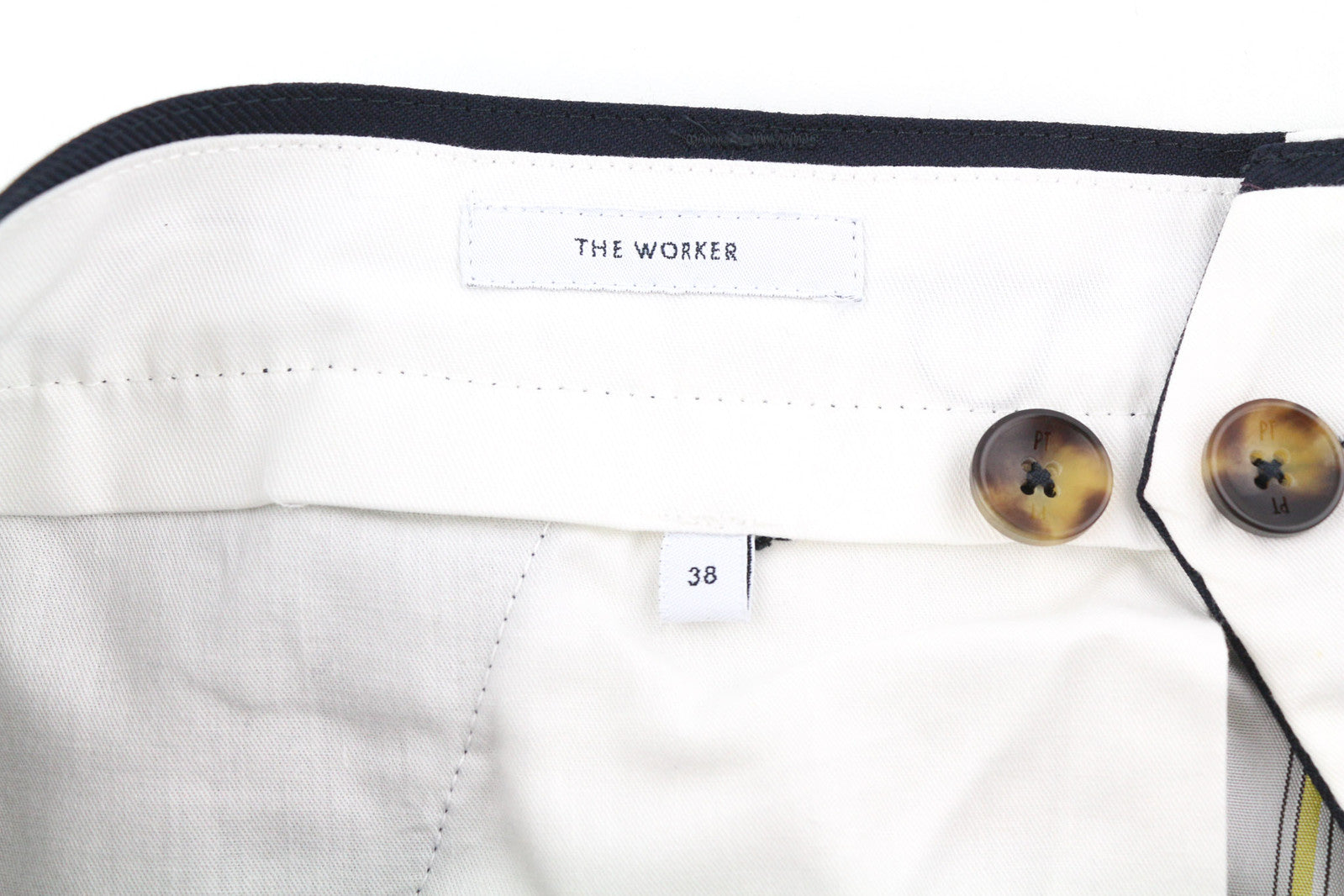 PT TORINO The Worker Men Trousers W38 Fleece Wool Blend Tapered Leg Buttoned