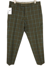 PT TORINO Rebel Fit Men Trousers 52 W36 Fleece Wool Plaid Zipper Tapered Fit