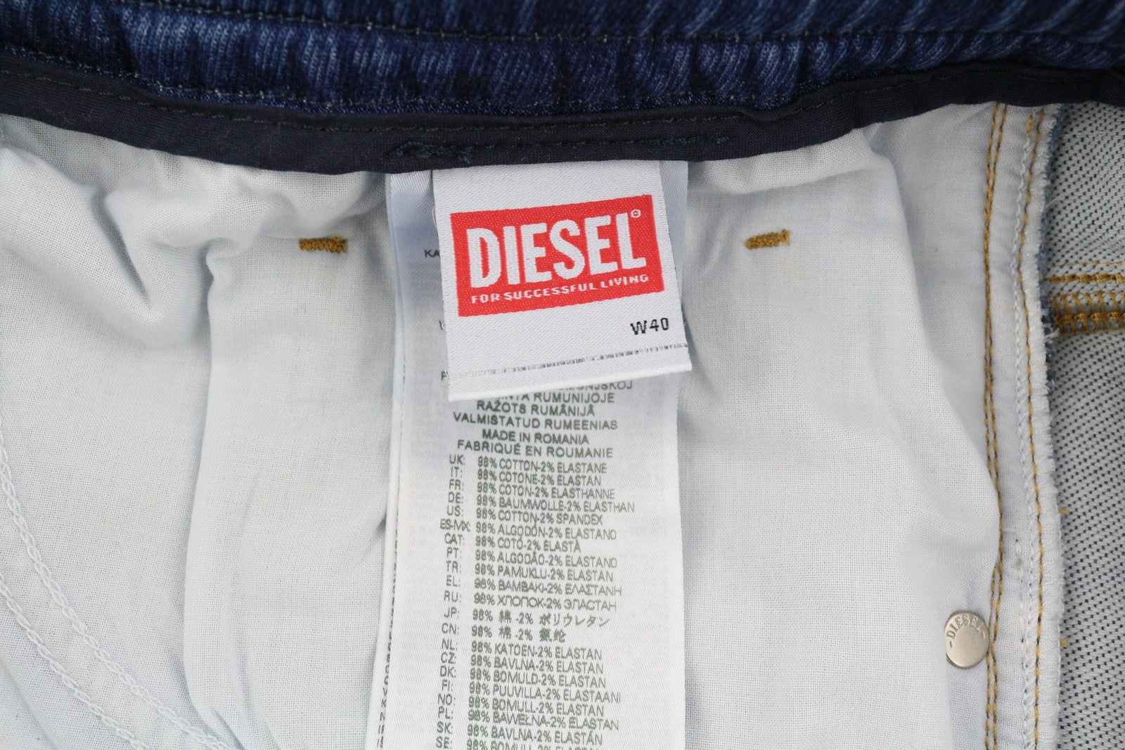 DIESEL 2030 D-Krooley Jogg 068HY Men Jeans W40 Drawstring Waist Blue RRP295