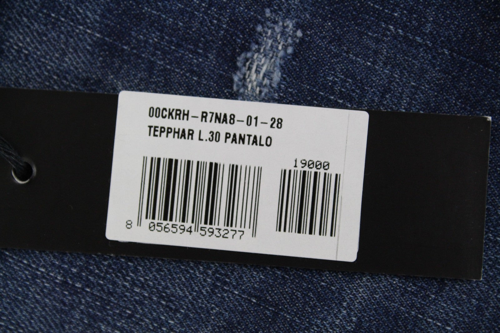 DIESEL Tepphar R7NA8 Men's Jeans W28/L30 Slim Carrot Blue Cotton Stretch Ripped