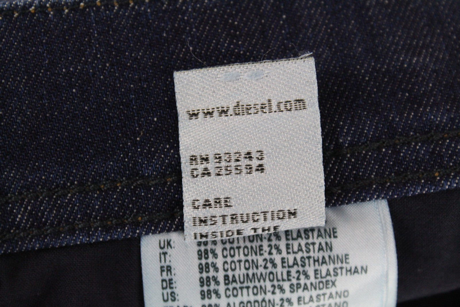 DIESEL Tepphar R7NA8 Men's Jeans W28/L30 Slim Carrot Blue Cotton Stretch Ripped