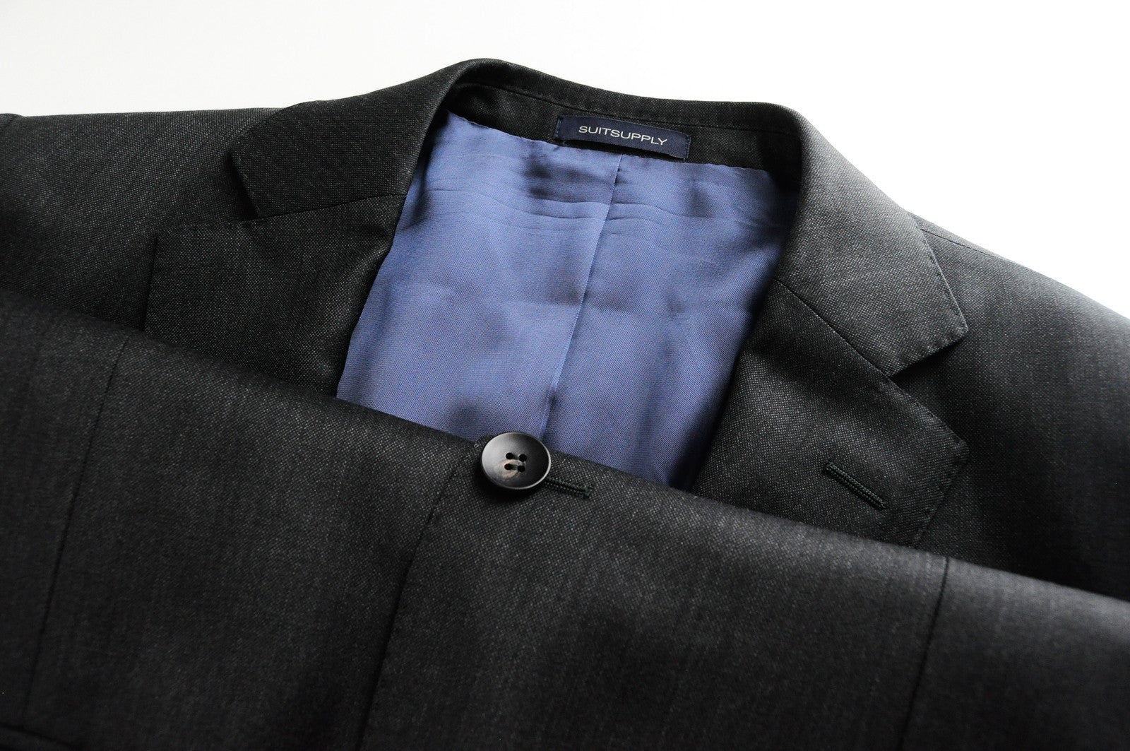 SUITSUPPLY Napoli Mens Grey Wool Suit Blazer UK38R Super 110's Formal Jacket