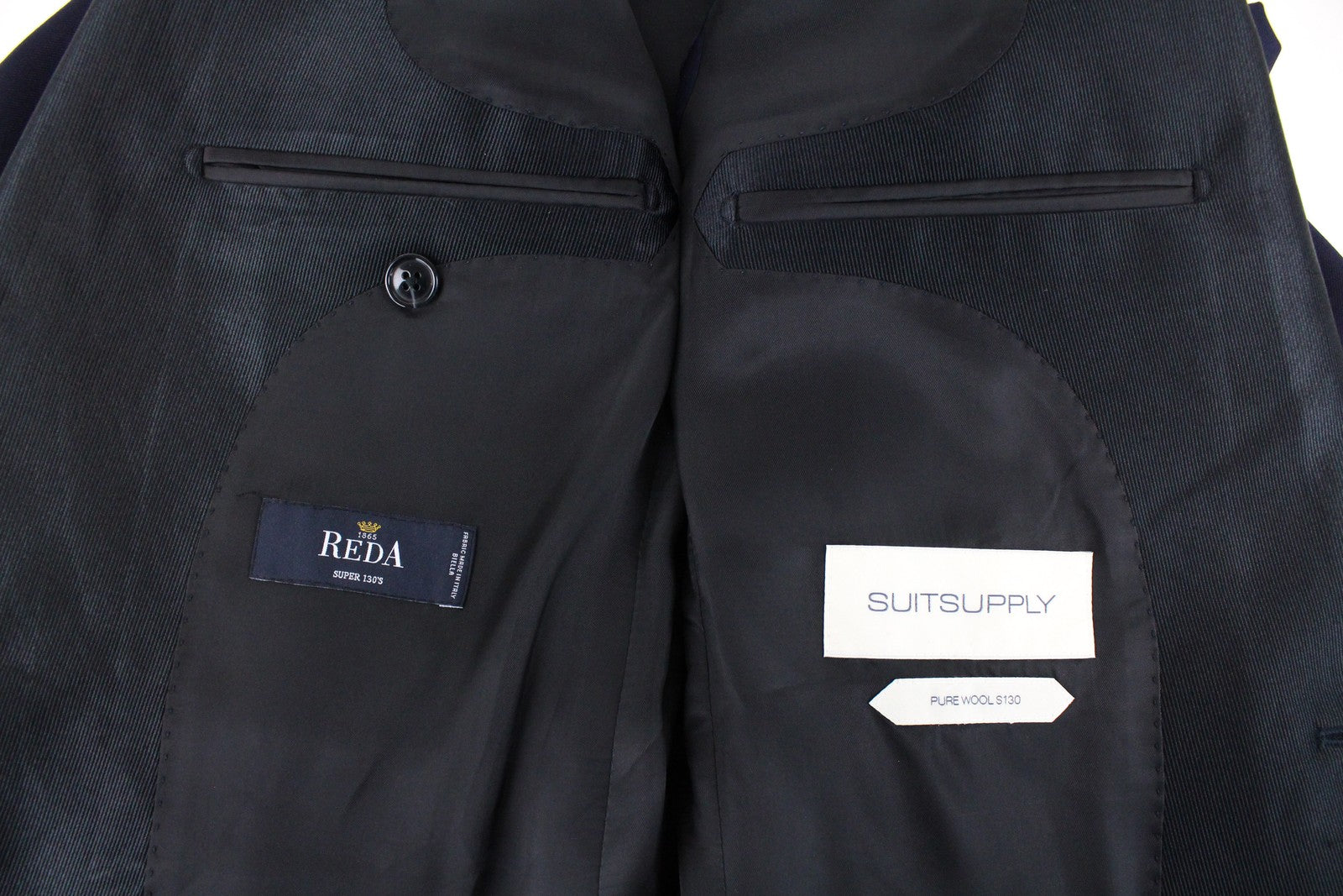 SUITSUPPLY Lazio smokingo švarkas vyrams UK34R tamsiai mėlynas Super 120 vilnonis plonas oficialios suknelės 