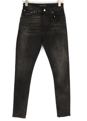 NUDIE Pipe Led Men Jeans W28/L32 Grey Marble Organic Slim Fit Logo Washed Denim