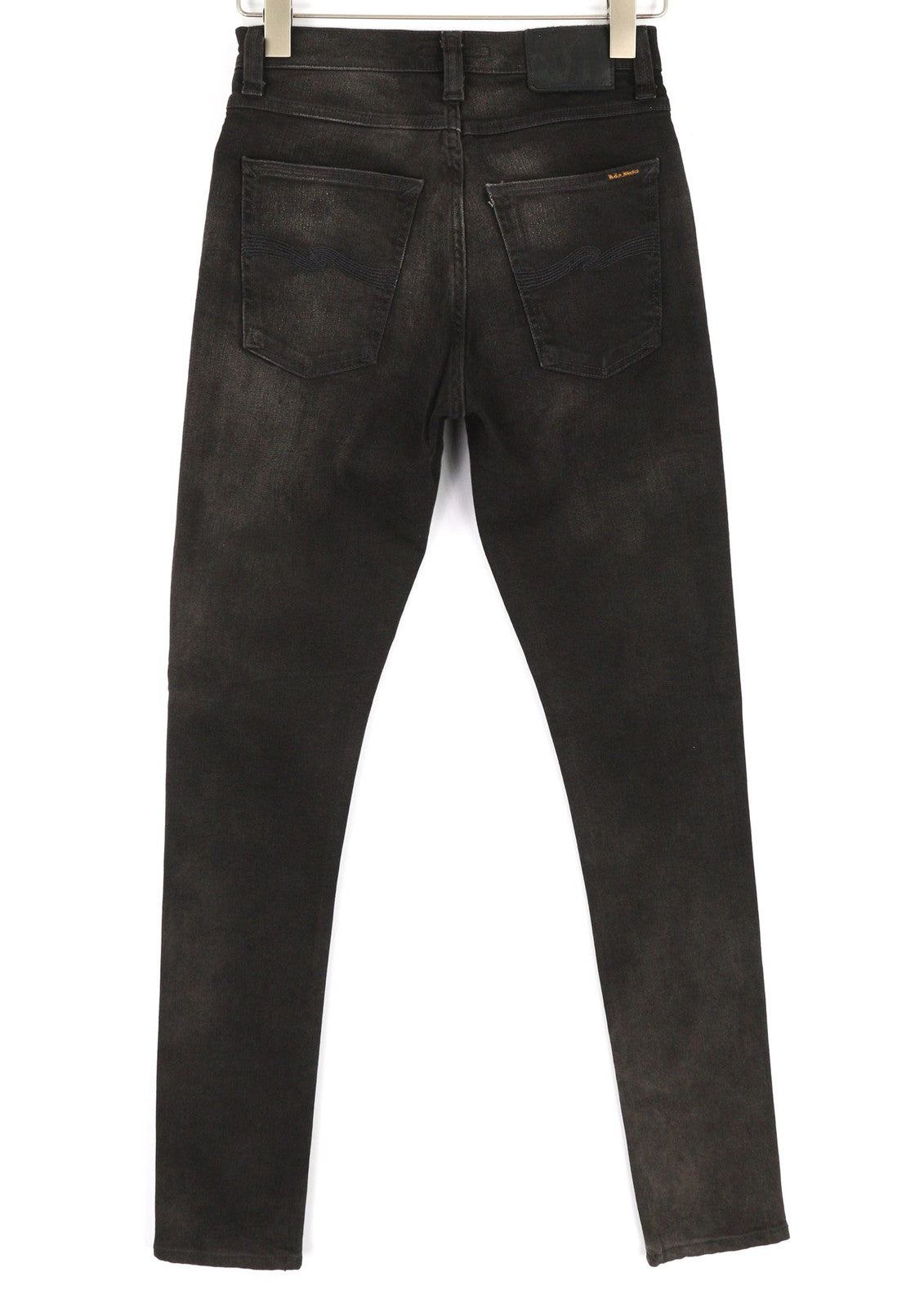 NUDIE Pipe Led Men Jeans W28/L32 Grey Marble Organic Slim Fit Logo Washed Denim