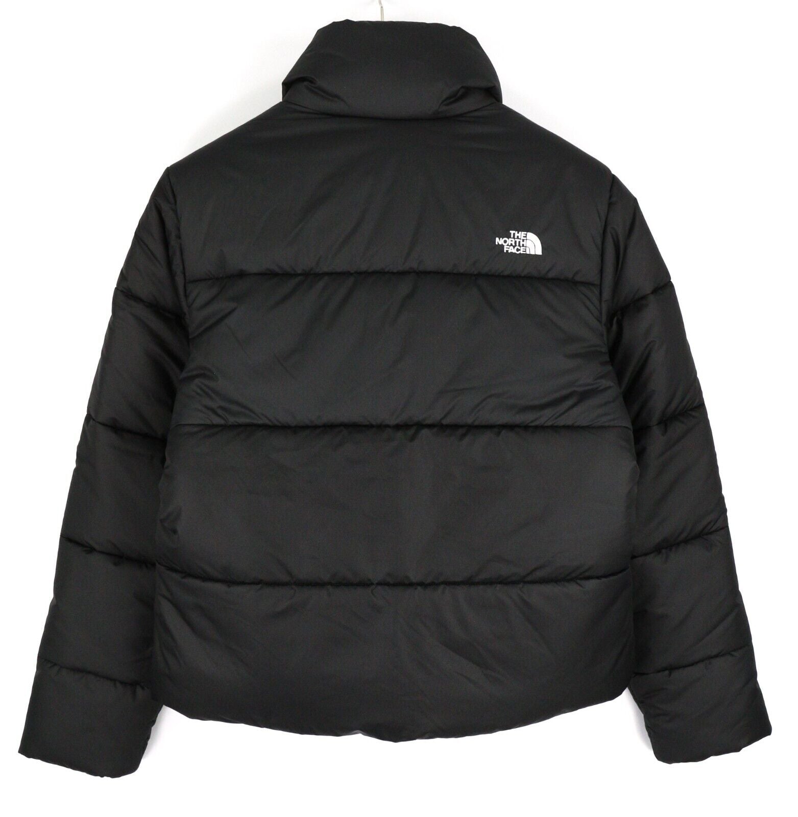 THE NORTH FACE Women Jacket L Black Insulated Lined Quilted High Neck Zipper