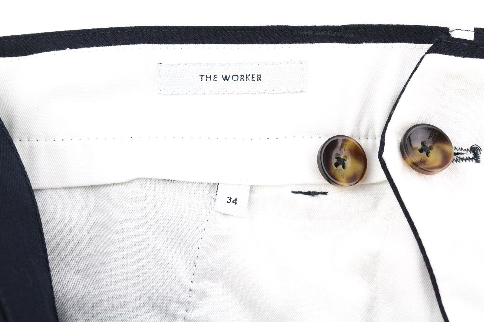 PT TORINO The Worker Men Trousers W34 Fleece Wool Blend Tapered Leg Buttoned