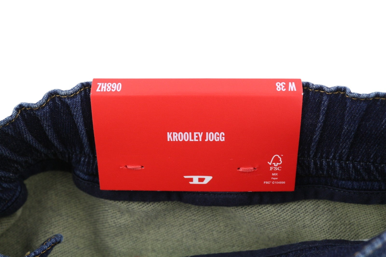 DIESEL Krooley-E-Ne 068HZ Men Jeans W38 Jogg Drawstring Waist Washed Blue RRP295