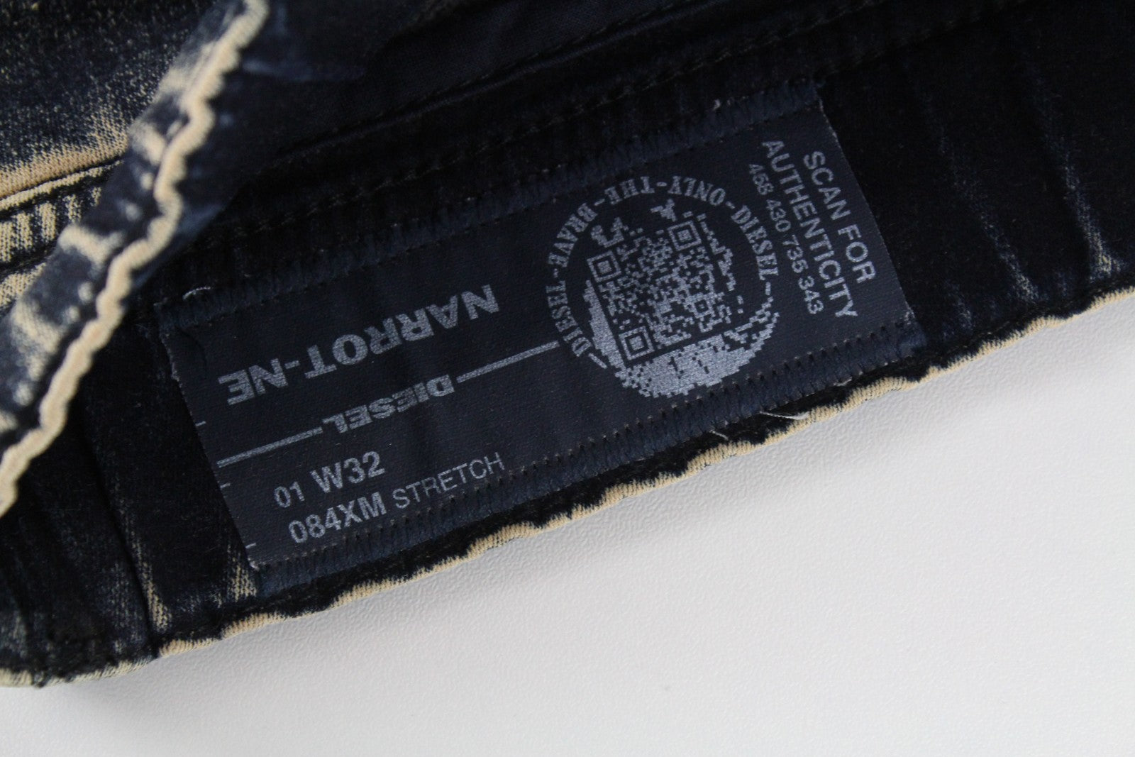 DIESEL Narrot-NE 084XM Men's Jeans W32 Slim Fit Jogg Sweat Cotton Blue Stretch