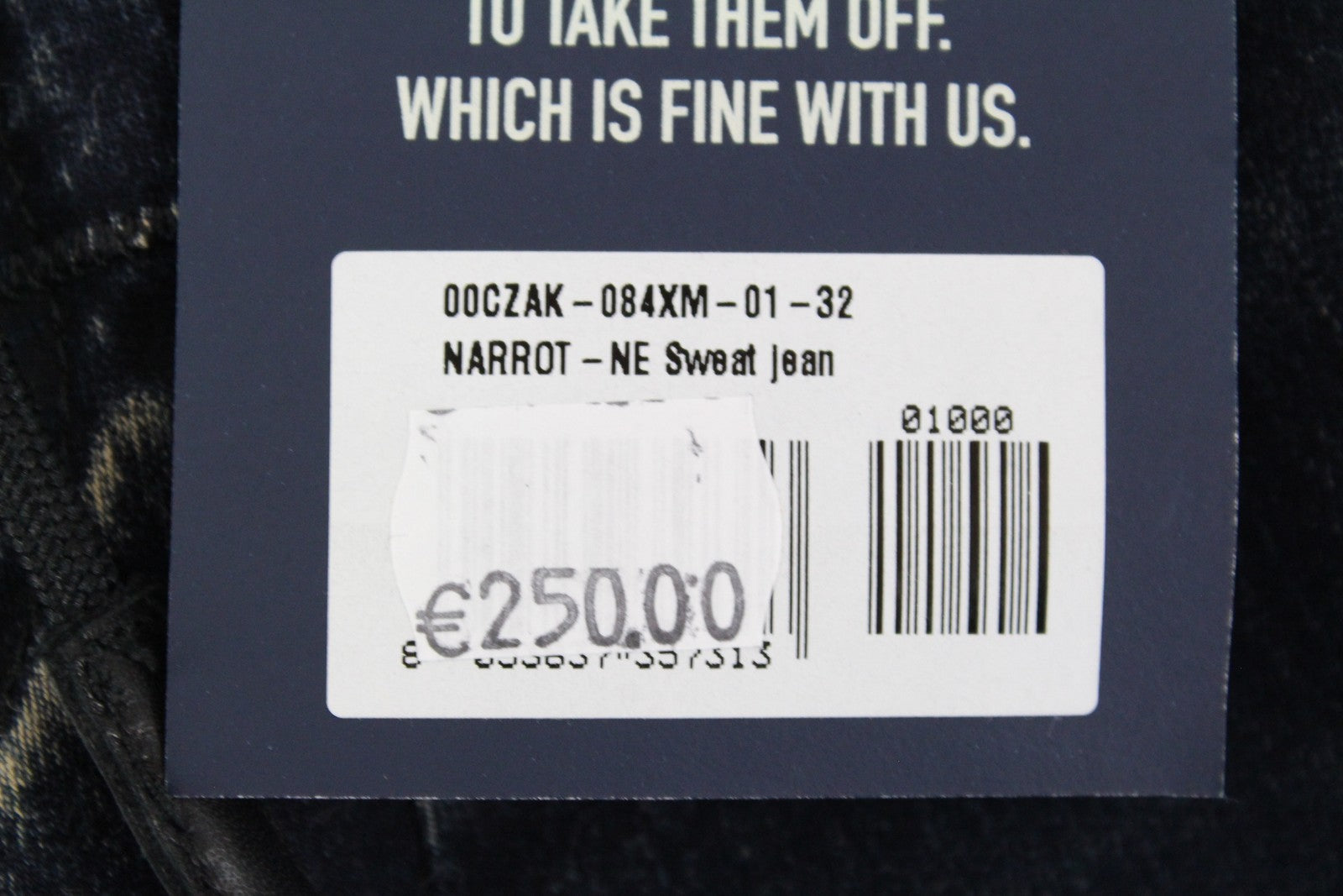 DIESEL Narrot-NE 084XM Men's Jeans W32 Slim Fit Jogg Sweat Cotton Blue Stretch