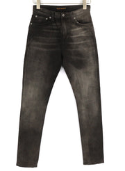 NUDIE Pipe Led Men Jeans W28/L30 Grey Marble Organic Slim Logo Washed Effect