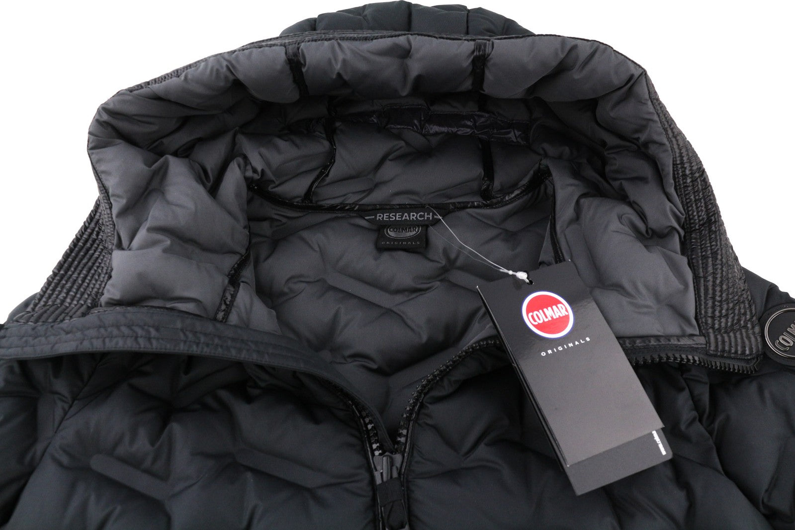 COLMAR 2208 Women Jacket XXS Down Insulated Hooded Zipper Quilted Mid-Length