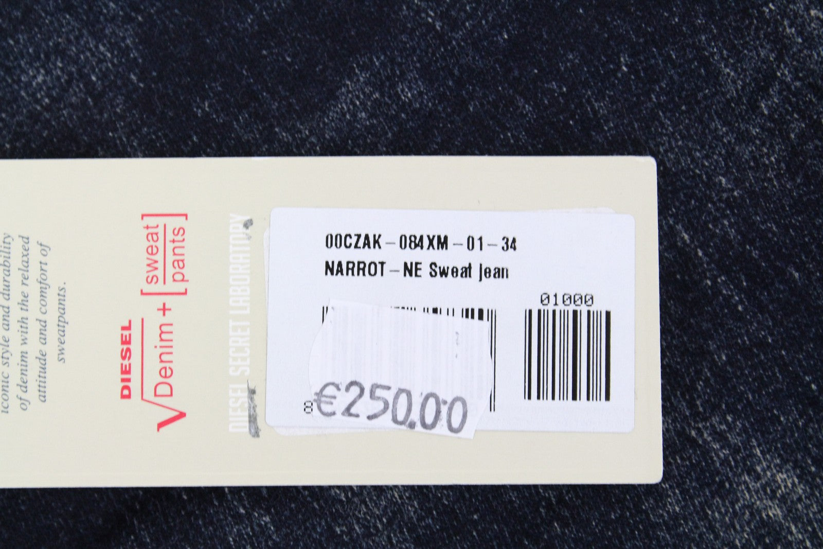 DIESEL Narrot-NE 084XM Men's Jeans W34 Slim Fit Blue Jogg Sweat Cotton Stretch*