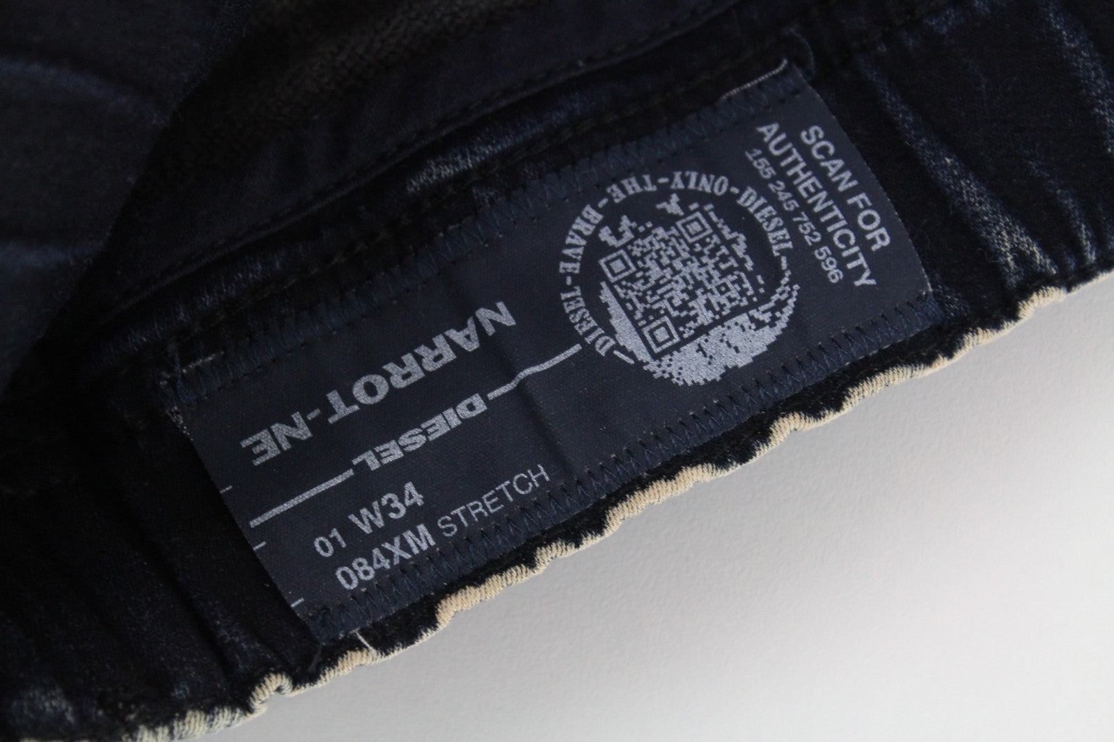 DIESEL Narrot-NE 084XM Men's Jeans W34 Slim Fit Blue Jogg Sweat Cotton Stretch*