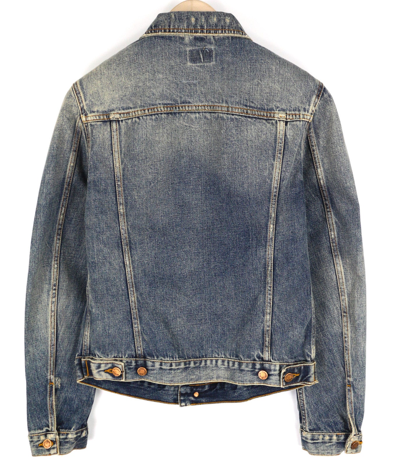 NUDIE Billy Men Jacket S Shimmering Indigo Washed Denim Button Up Logo