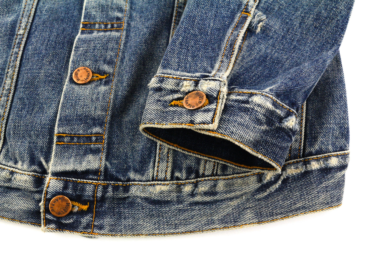 NUDIE Billy Men Jacket S Shimmering Indigo Washed Denim Button Up Logo