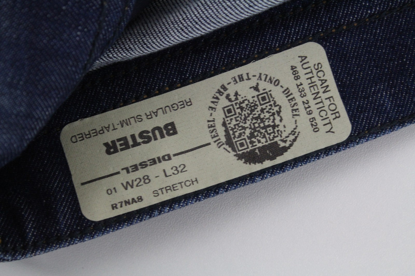 DIESEL Buster R7NA8 Men's Jeans W28/L32 Slim Tapered Fit Blue Washed Cotton*