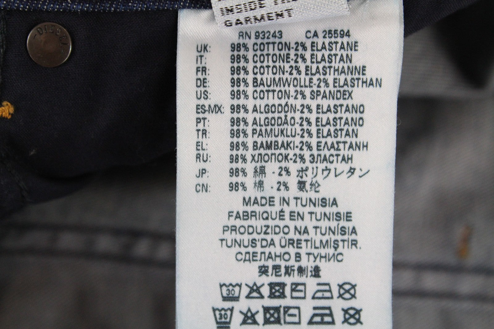 DIESEL Buster R7NA8 Men's Jeans W28/L32 Slim Tapered Fit Blue Washed Cotton*