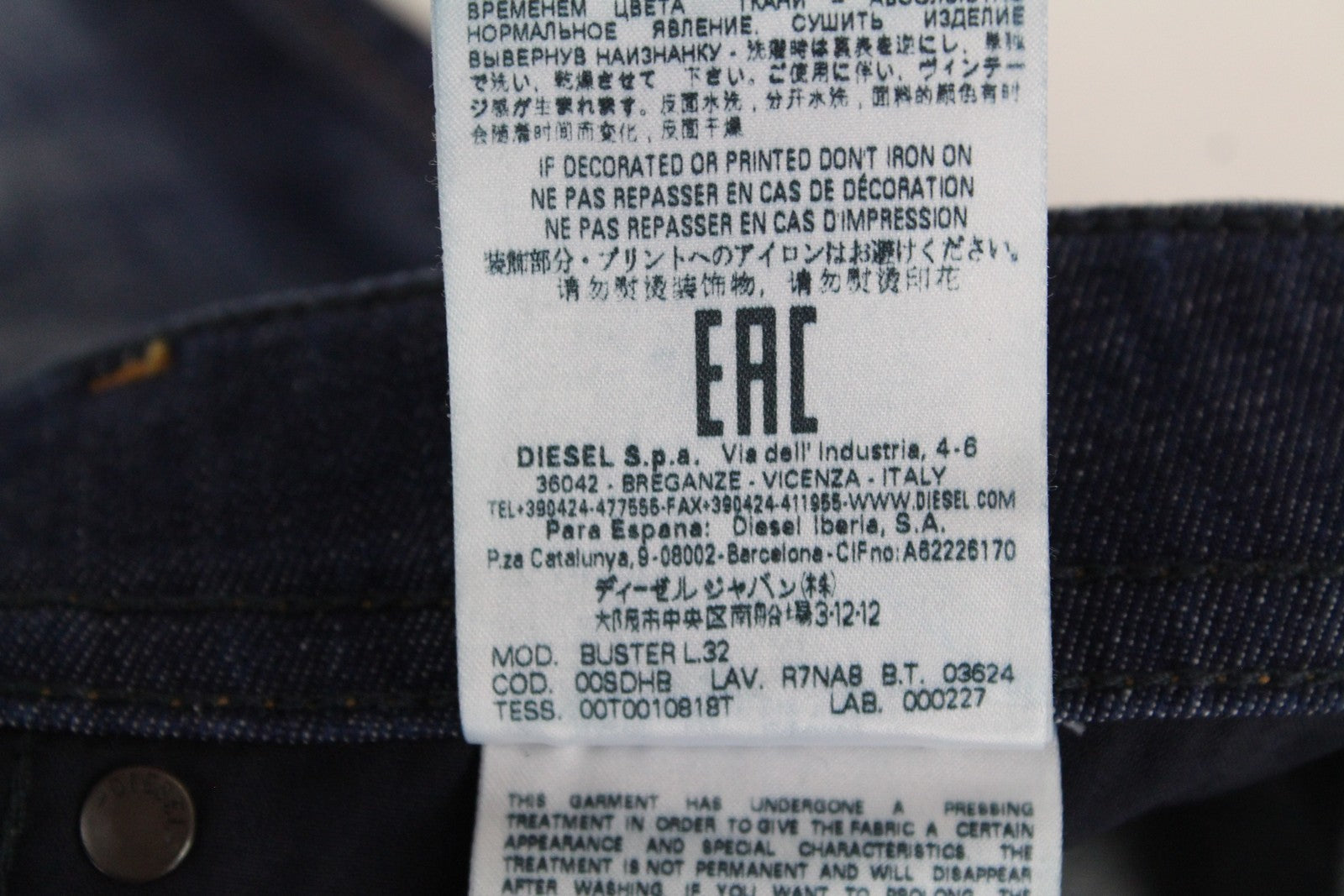 DIESEL Buster R7NA8 Men's Jeans W28/L32 Slim Tapered Fit Blue Washed Cotton*