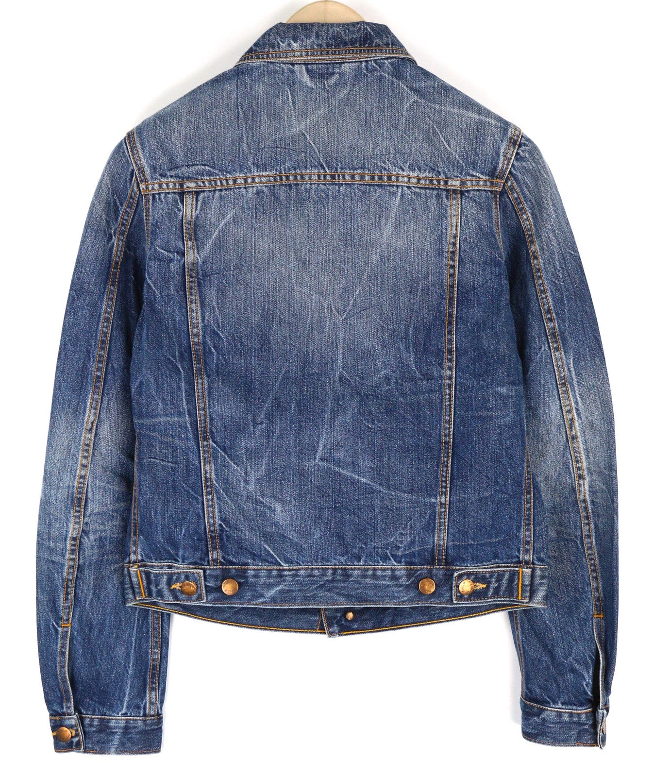 NUDIE Terry Men Jacket S Organic Light Vintage Buttoned Washed Blue Denim