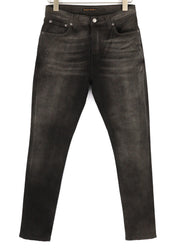 NUDIE Pipe Led Men Jeans W30/L30 Grey Marble Organic Slim Logo Washed Effect