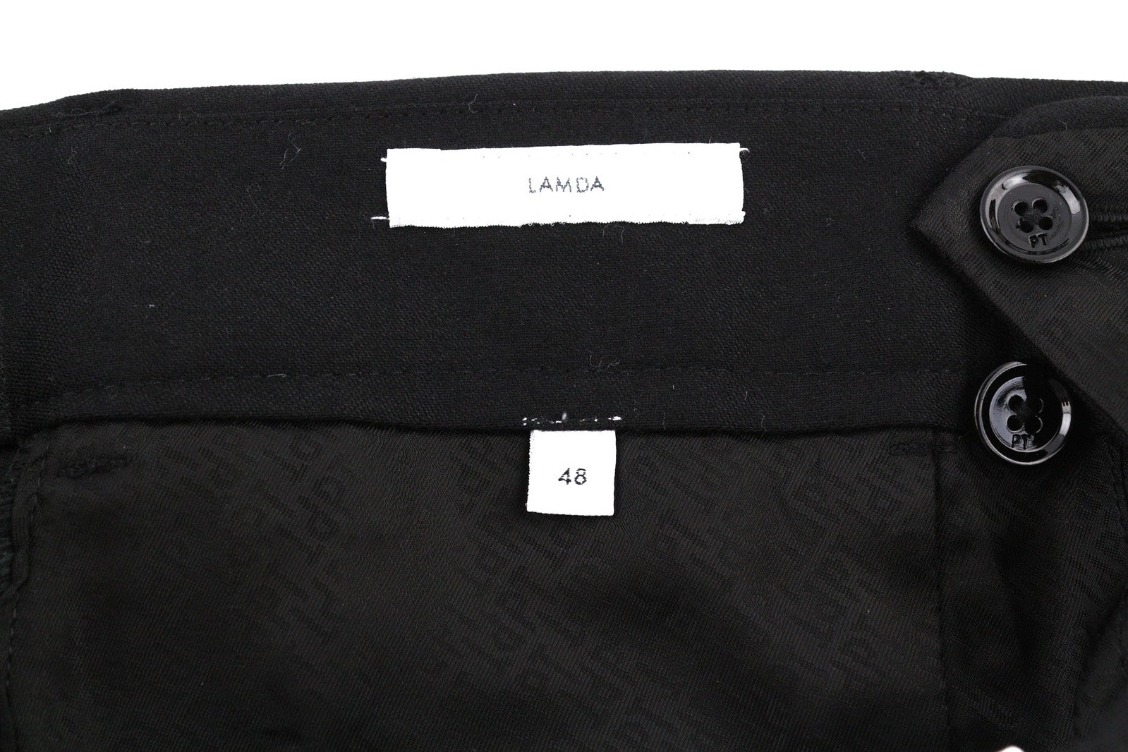 PT TORINO Lamda Men Trousers 48 W33 Black Fleece Wool Blend Cargo Zipped Pockets